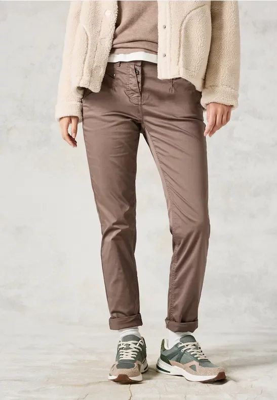 Cecil Damen Hose im Slim Fit in Braun, Gr: 36