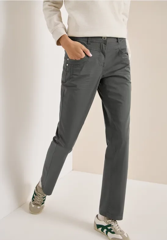 Cecil Damen Washed-Look Hose in Grün, Gr: 26