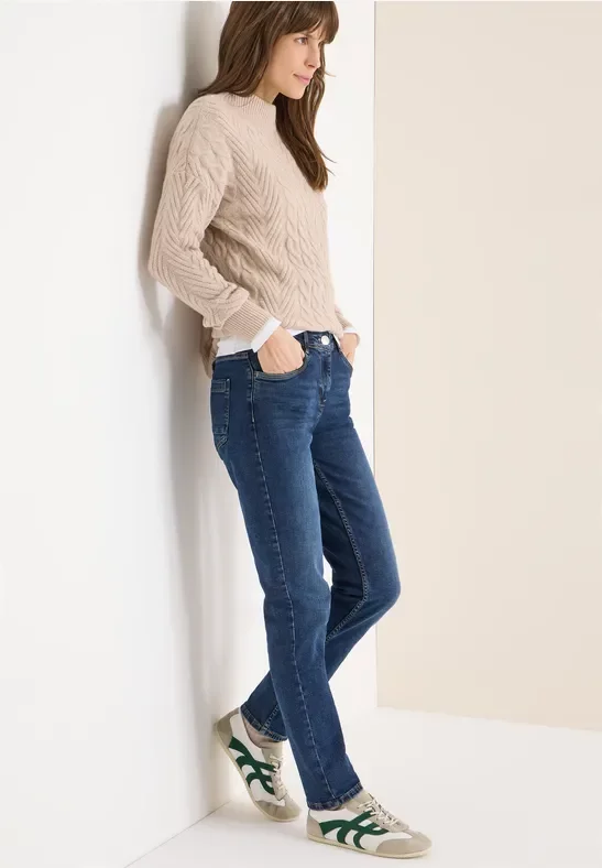 Cecil Damen Jeans im Slim Fit in Blau, Gr: 31