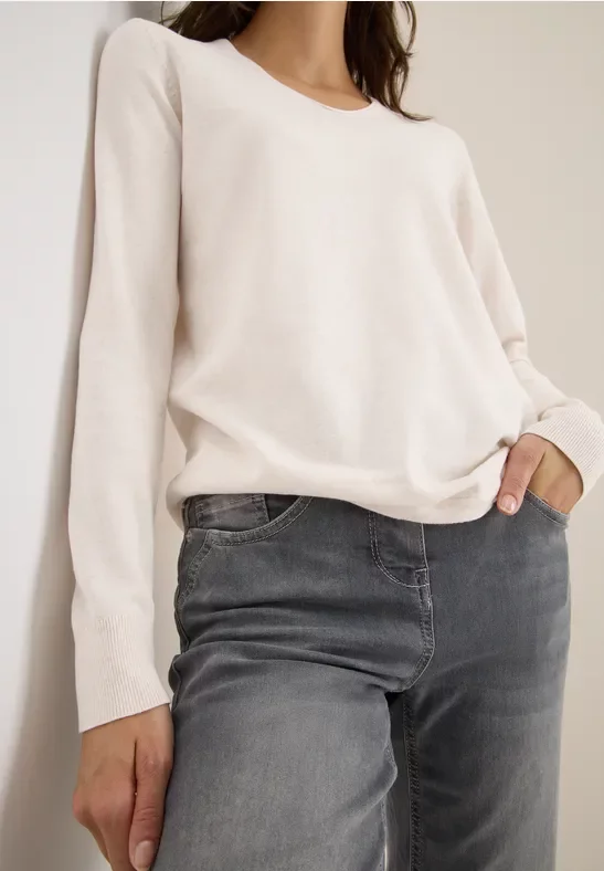 Thumbnail - Cecil Damen Basic Pullover in Beige, Gr: 3XL