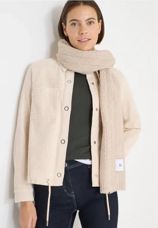 Cecil Damen Cordjacke mit Tunnelzug in Beige, Gr: XL