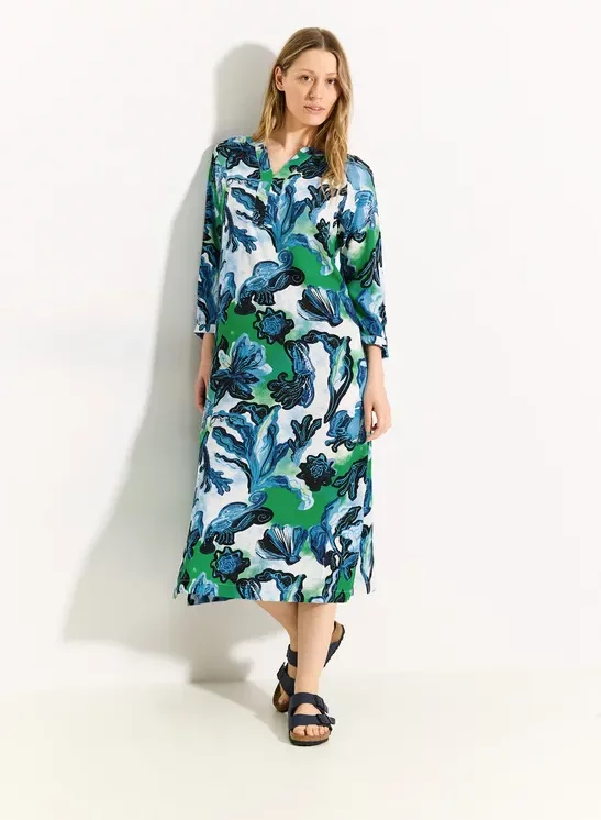 Cecil Damen Midikleid mit Print in Weiß, Gr: M