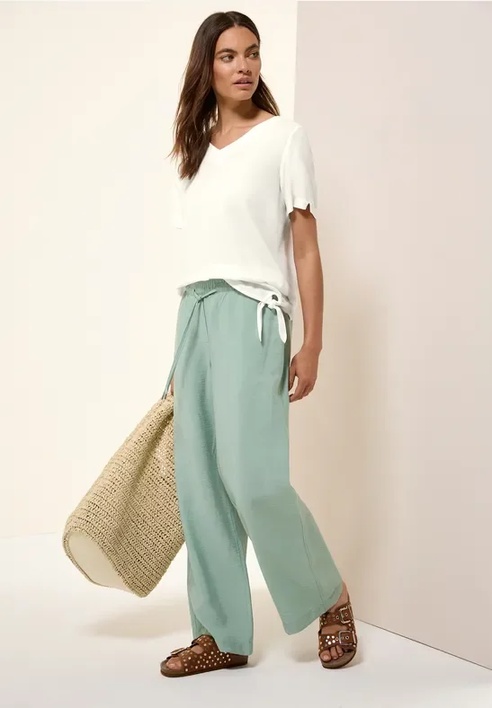 Thumbnail - Cecil Damen Blusenshirt mit Knoten in Weiß, Gr: XXL