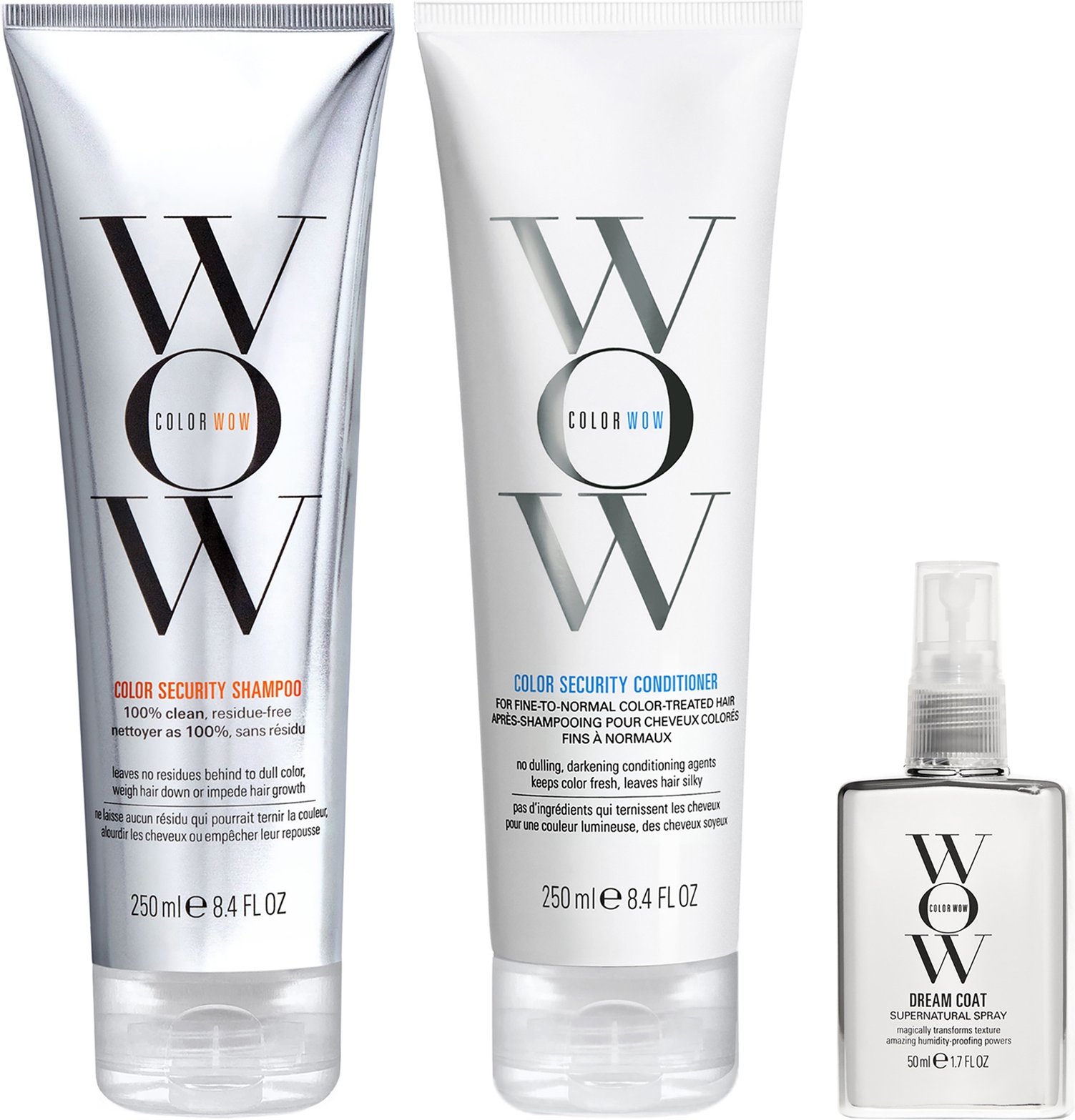Color Wow Dream Clean Fine to Normal and Travel Dream Coat Supernatural Spray Trio