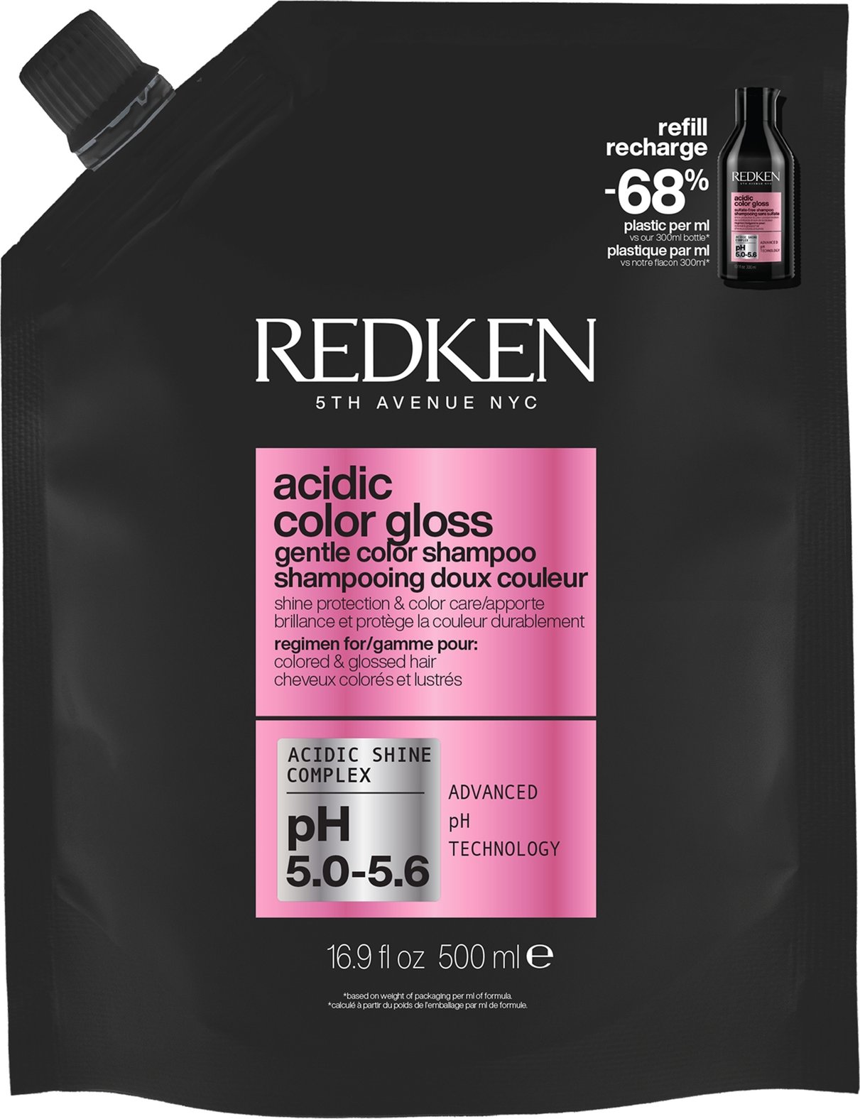 Redken Acidic Color Gloss Shampoo Refill Pouch 500ml