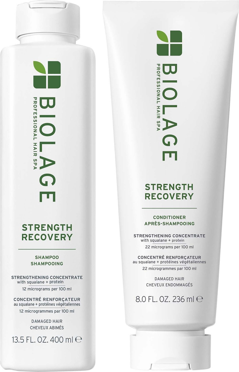 Biolage Strength Recovery Shampoo 400ml and Conditioner 236ml Duo