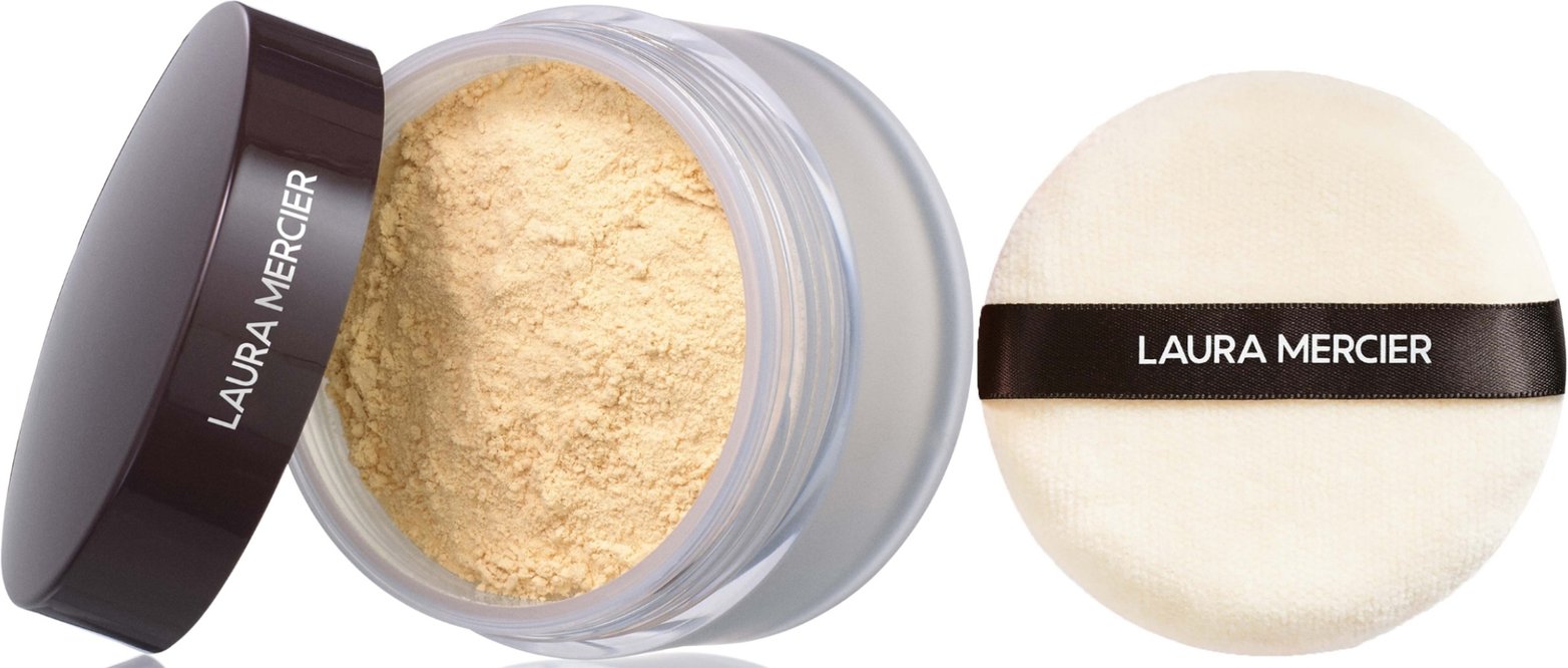 Laura Mercier Translucent Loose Setting Powder 29g & Velour Puff Set - Honey