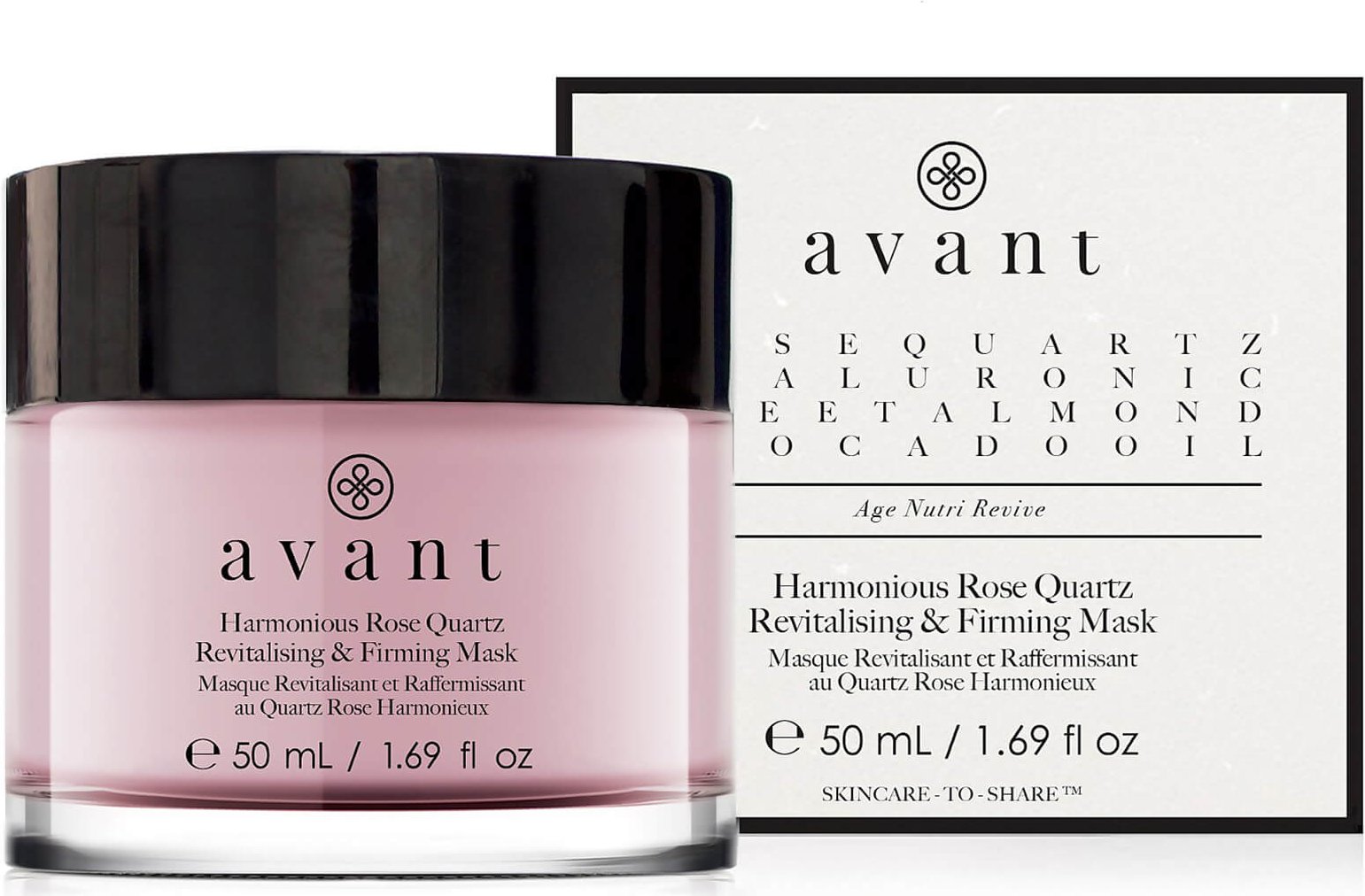 Avant Skincare Harmonische Rosenquarz Revitalisierende und straffende Maske 50ml