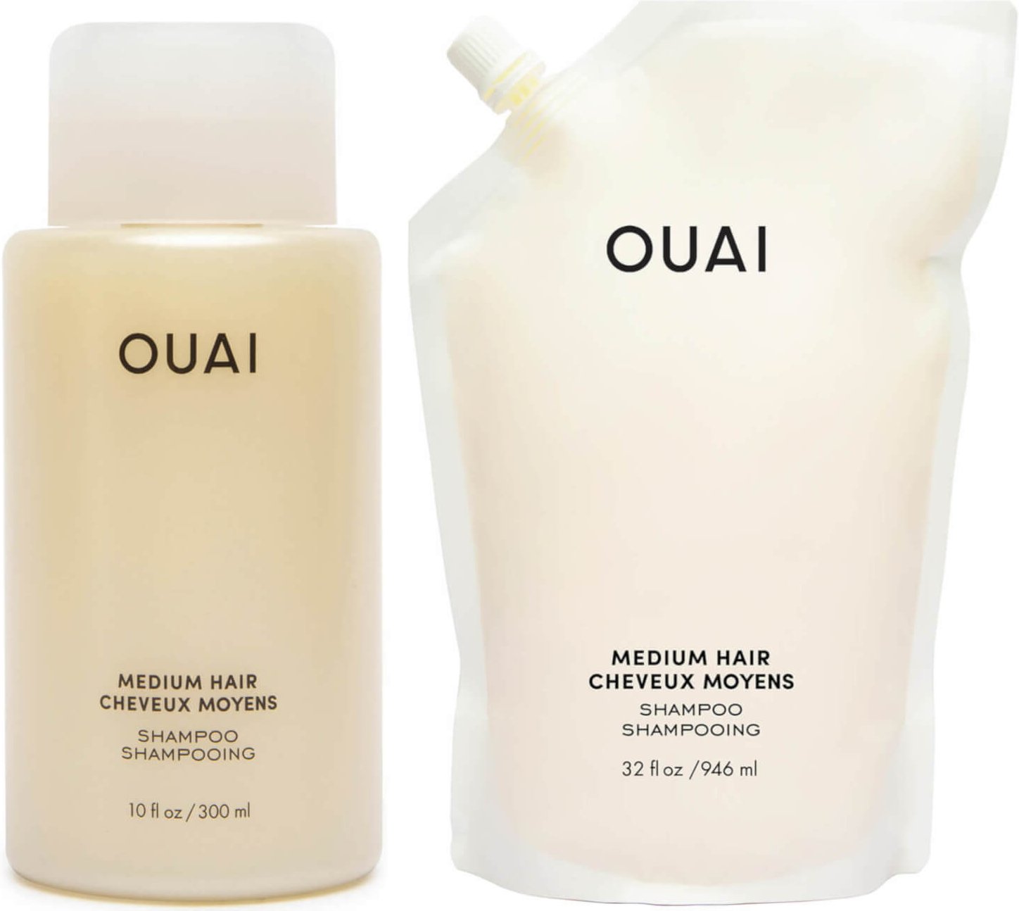 OUAI Medium Shampoo and Refill Bundle