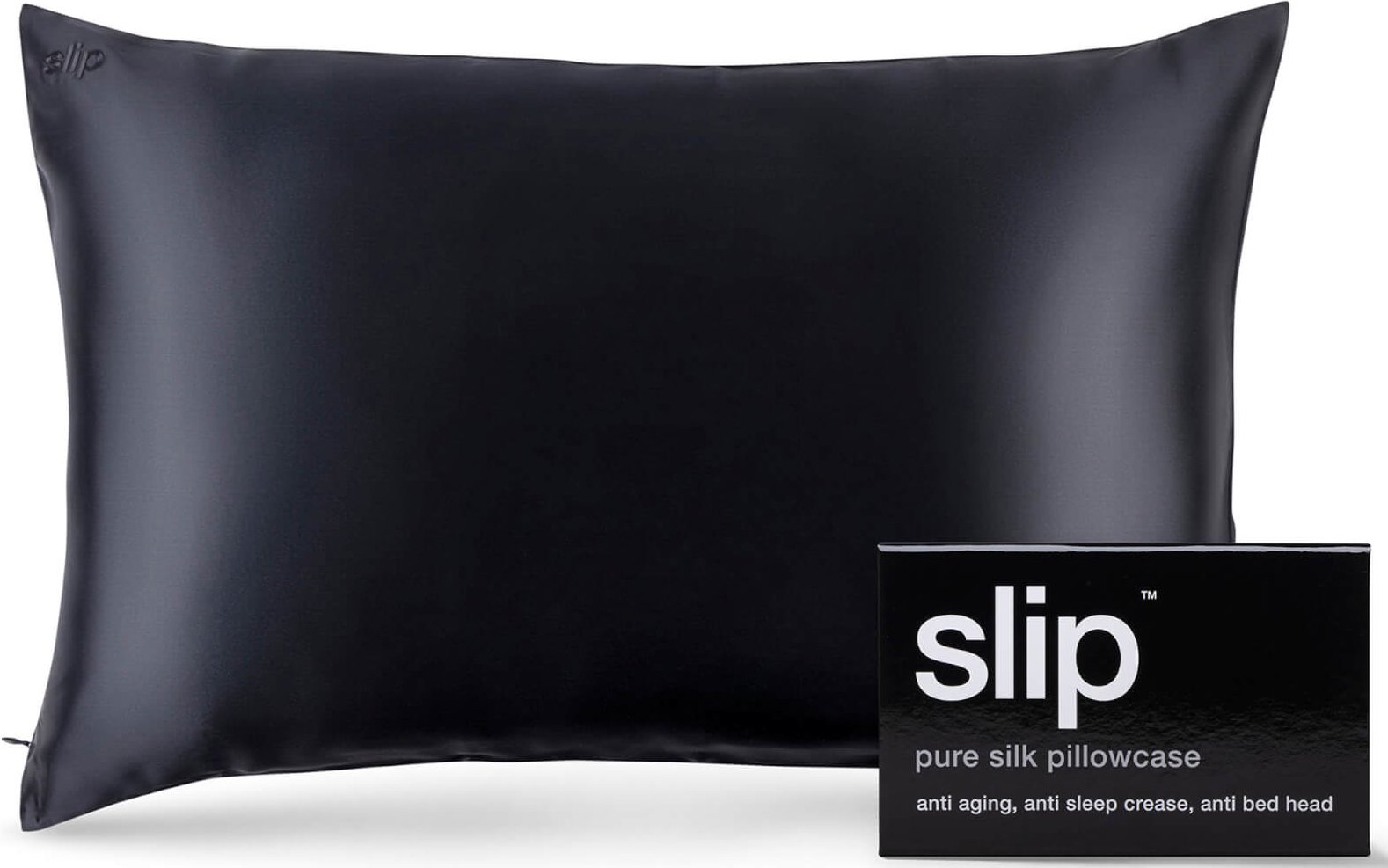 Slip Silk Pillowcase - Queen - Black