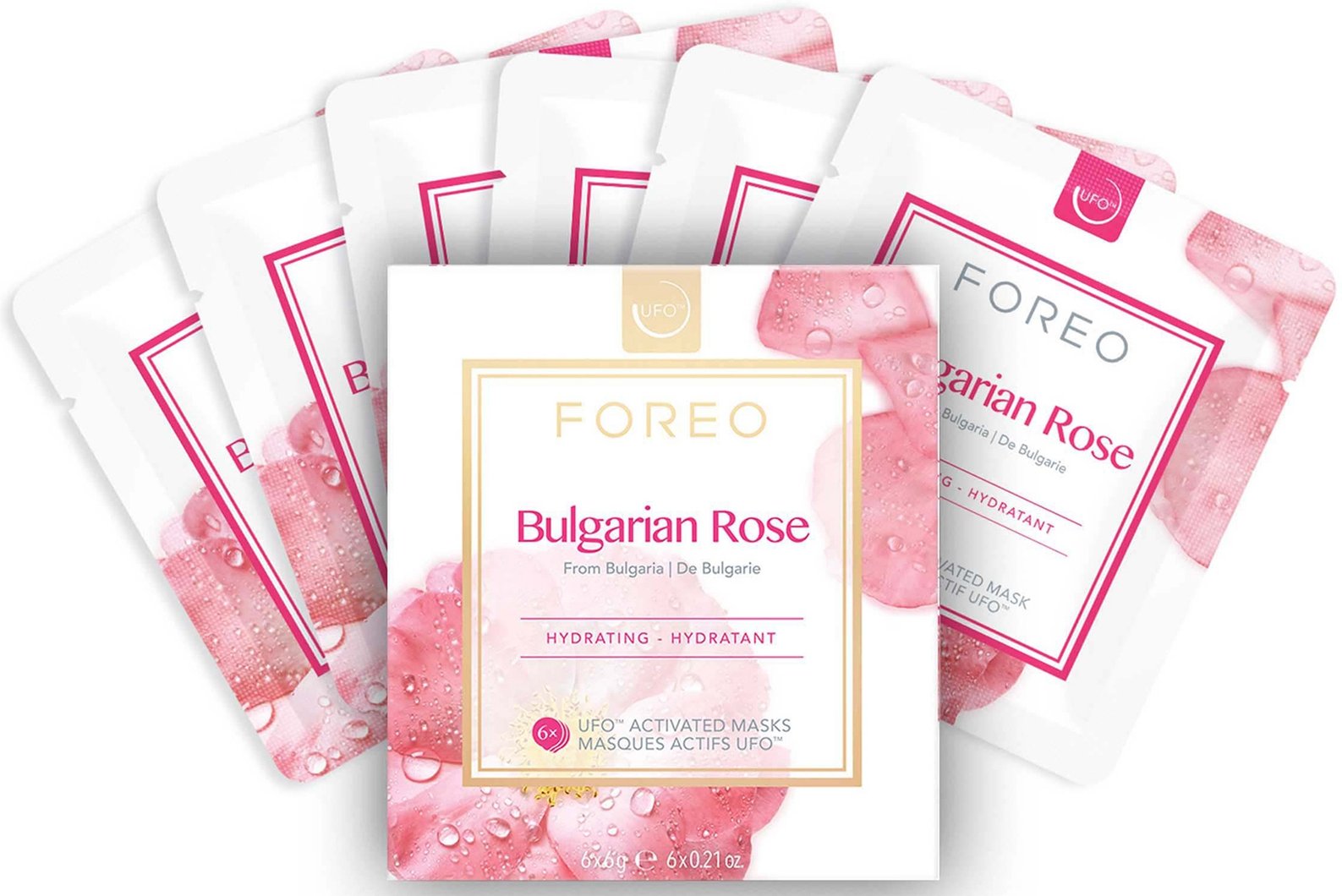 FOREO Bulgarian Rose UFO Feuchtigkeitsspendende Gesichtsmaske (6er-Packung)