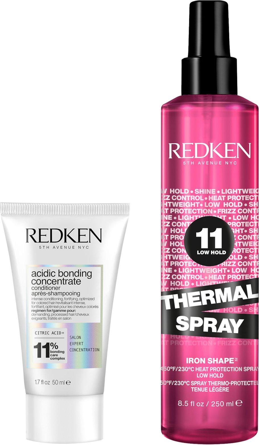 Redken Acidic Bonding Concentrate Conditioner and Thermal Spray Heat Protection Bundle for Healthy Looking Hair
