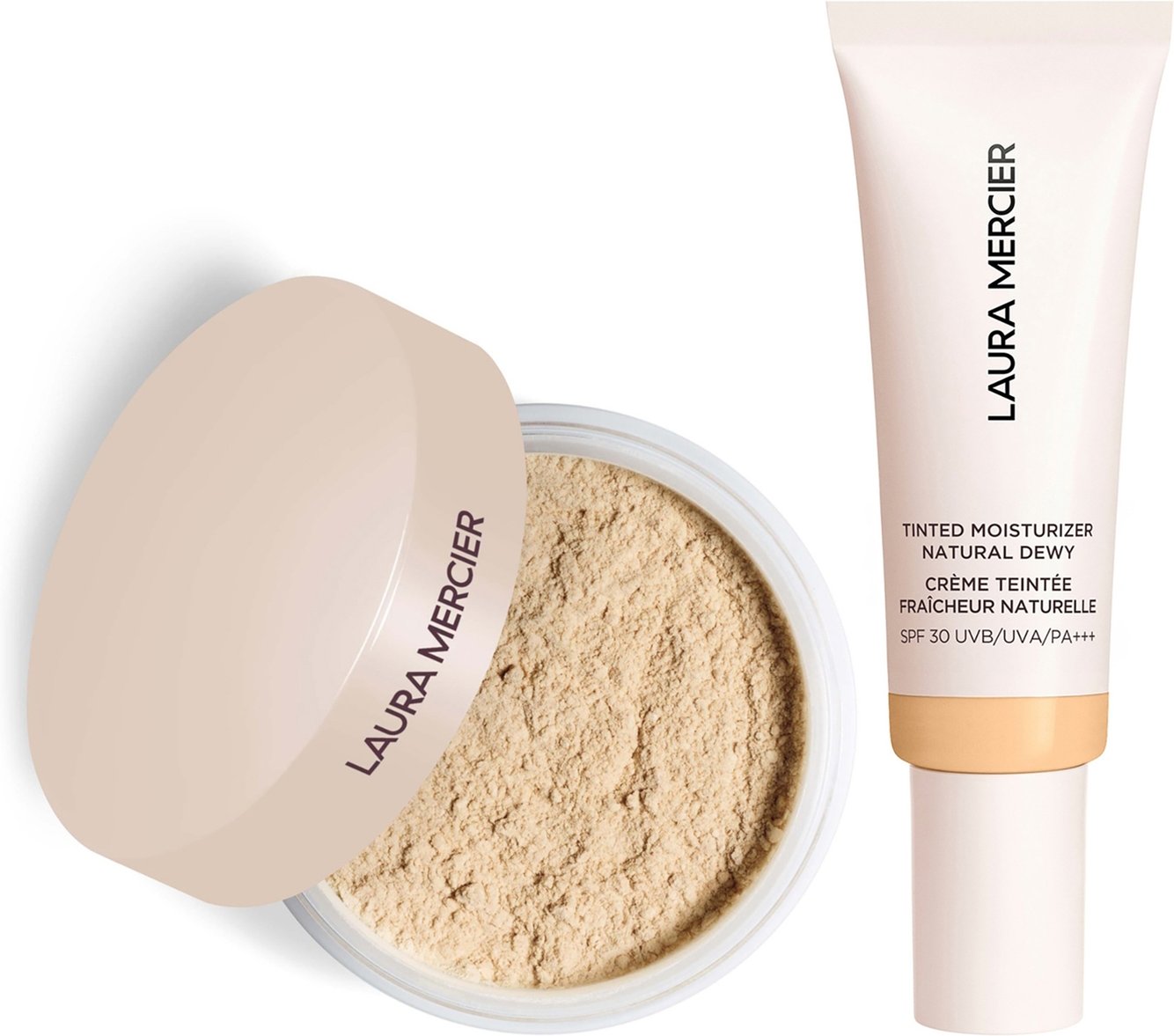 Laura Mercier Mini Translucent Loose Setting Powder Ultra Blur and Tinted Moisturiser Natural Dewy SPF 30 Duo (Various S...
