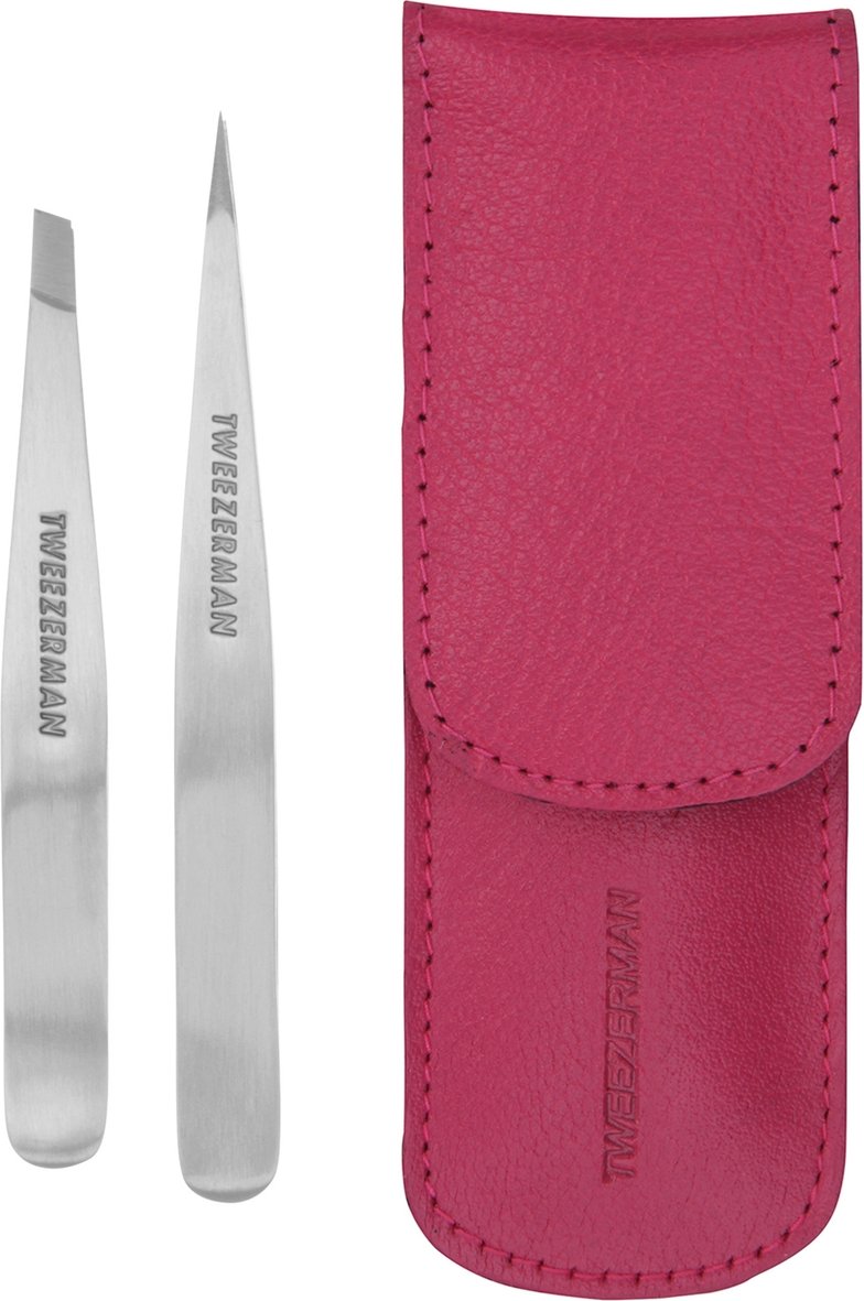 Tweezerman Petite Tweeze Set In Ledertasche - Pink