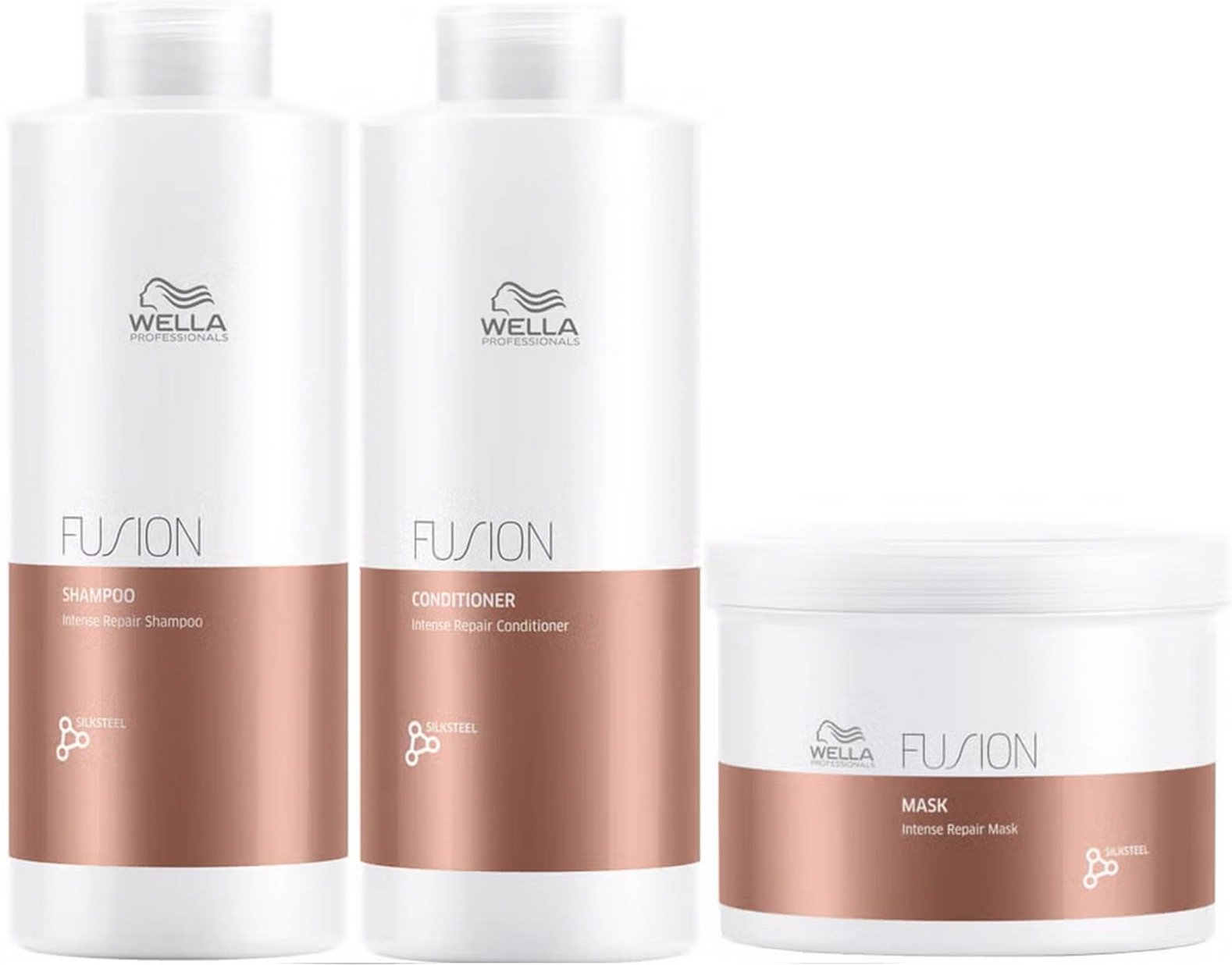 Thumbnail - Wella Professionals Fusion Repair Shampoo, Conditioner and Mask Super Size Regime Bundle