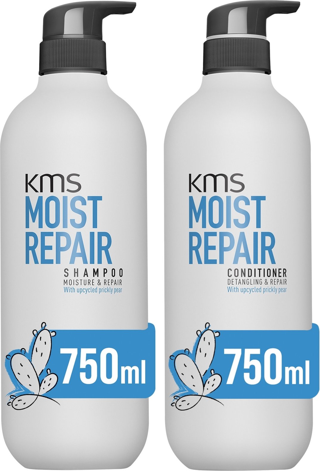 KMS Supersize Moist Repair Hair Rescue Shampoo and Conditioner Bundle for Dry and Damaged Hair