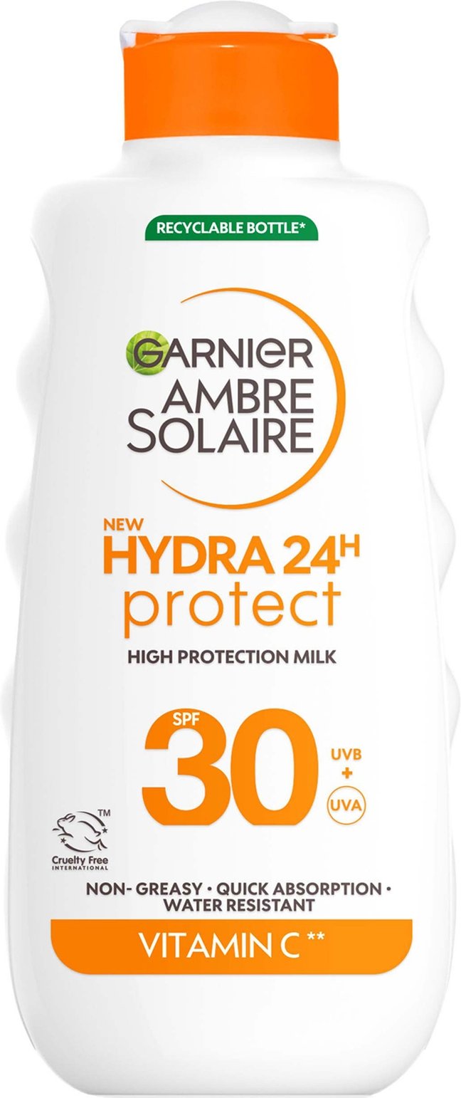 Garnier Ambre Solaire SPF 30 Hydra 24 Hour Protect Hydrating Sun Cream Lotion With Vitamin C, 175ml