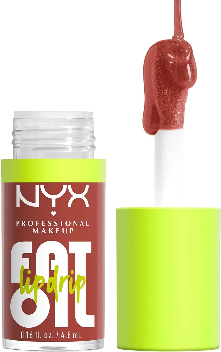 NYX Professional Makeup Fat Oil Lip Drip 12H Hydration Non-Sticky Finish Lip Gloss 4.8ml (Various Shades) - Splash of Cr...