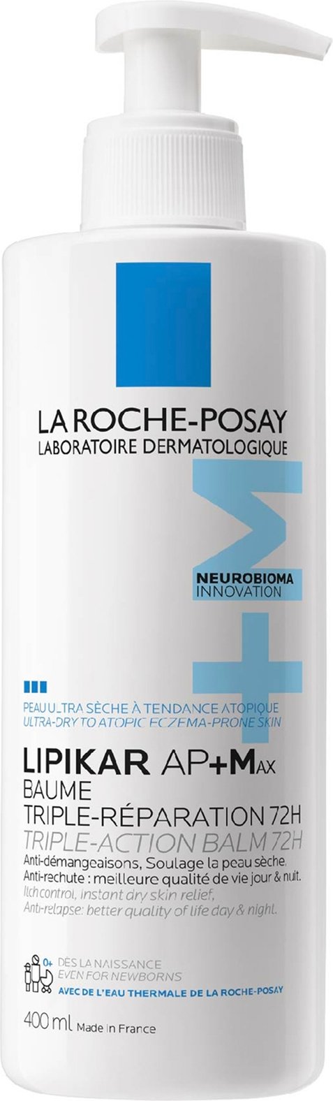 La Roche-Posay LIPIKAR AP+Max Triple-Action Balm for Ultra-Dry to Atopic Eczema-Prone Skin 400ml