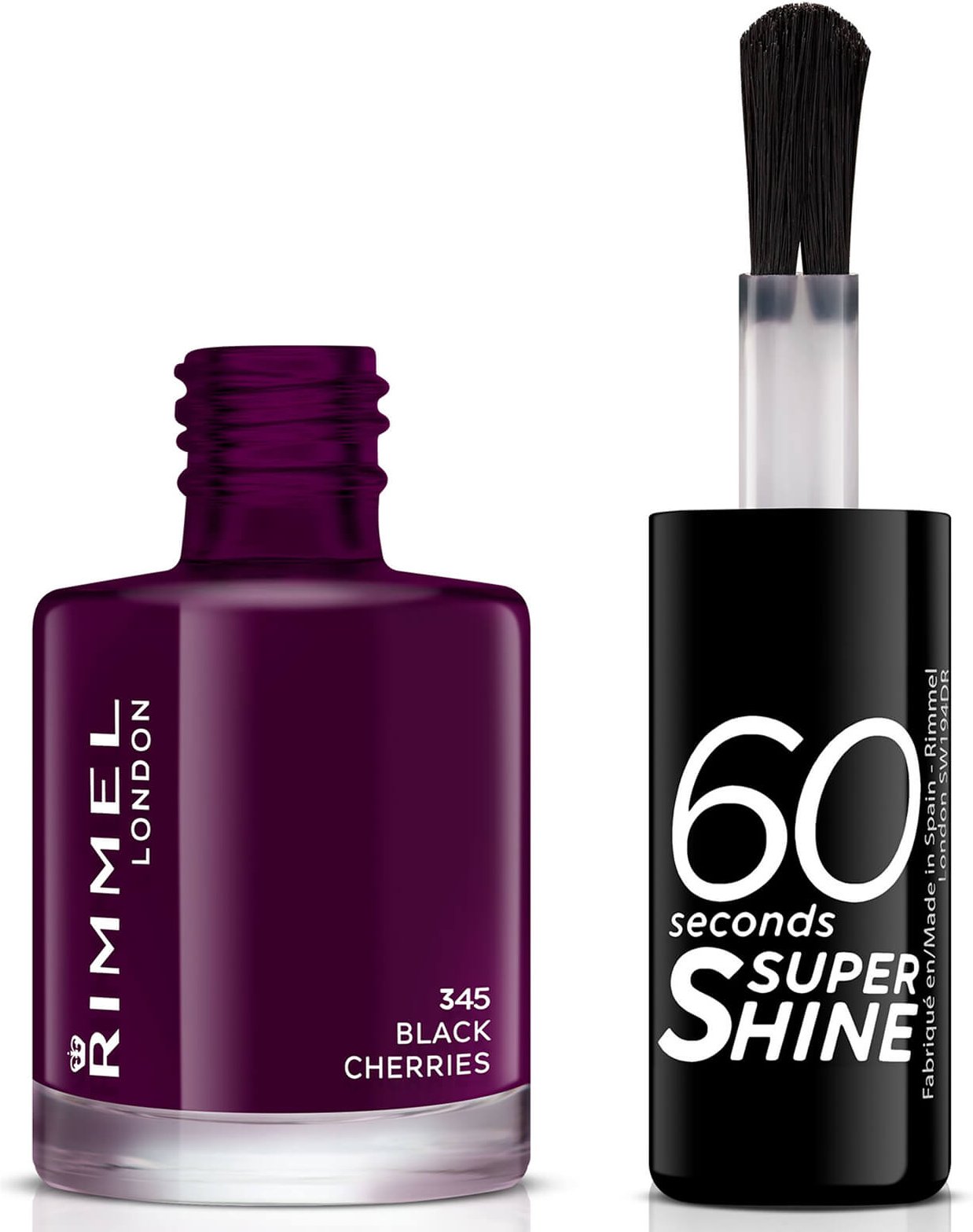 Rimmel 60 Seconds Super Shine Nail Polish 8 ml (verschiedene Farbtöne) - Black Cherries