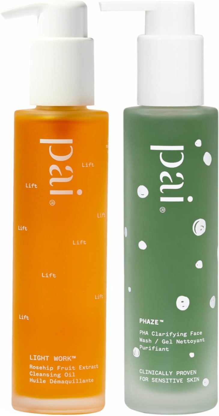 Pai Skincare Double Cleanse Duo - Light Work Rosehip Cleansing Oil 100ml and Phaze Rebalancing PHA Cleanser 100ml