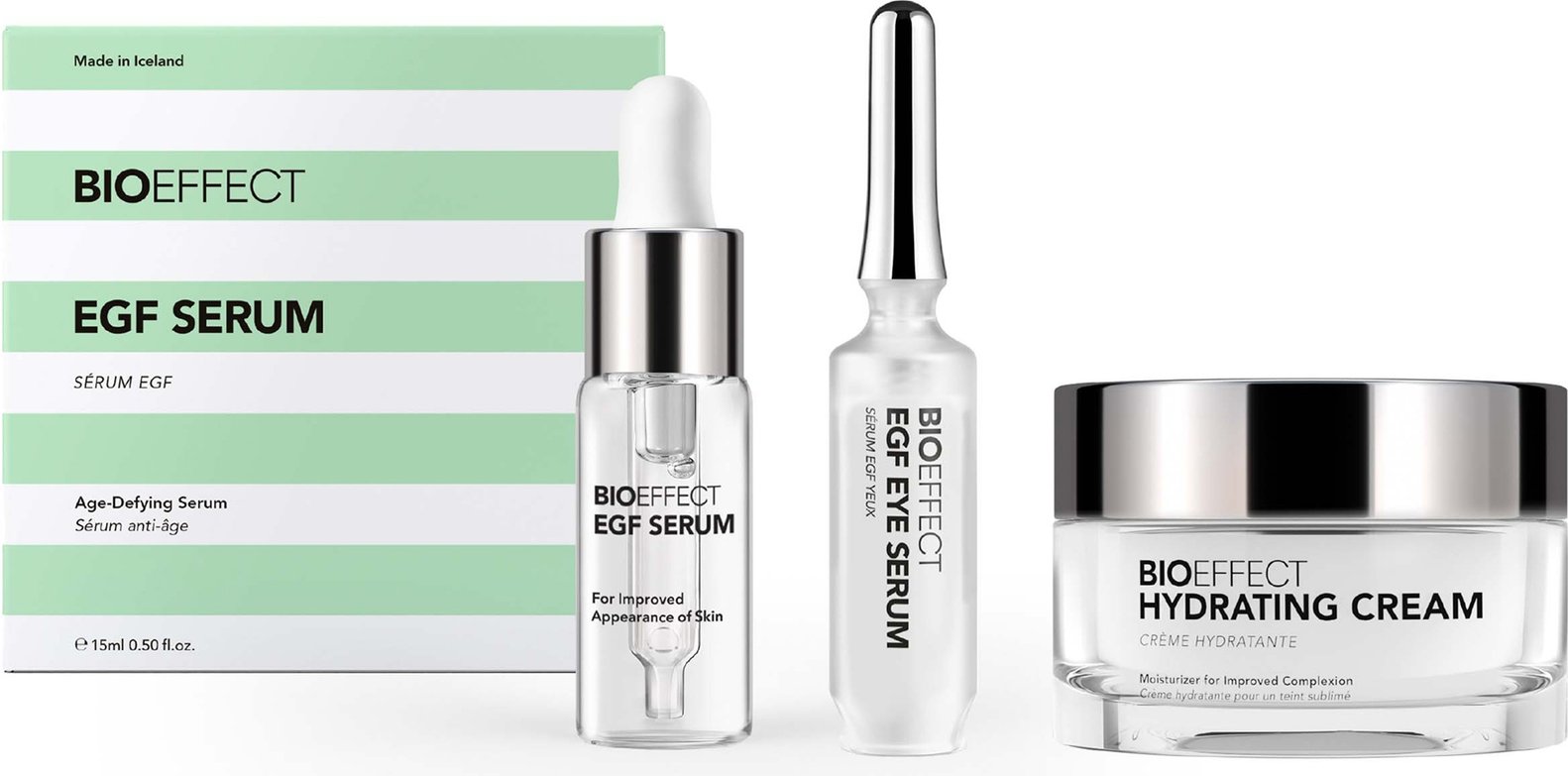 BIOEFFECT EGF Prevent Set including EGF Serum, EGF Eye Serum and Hydrating Cream 50ml