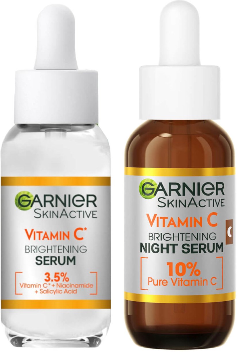Garnier Vitamin C Day and Night Serum Set for Face, Anti-Dark Spots and Brightening 30ml