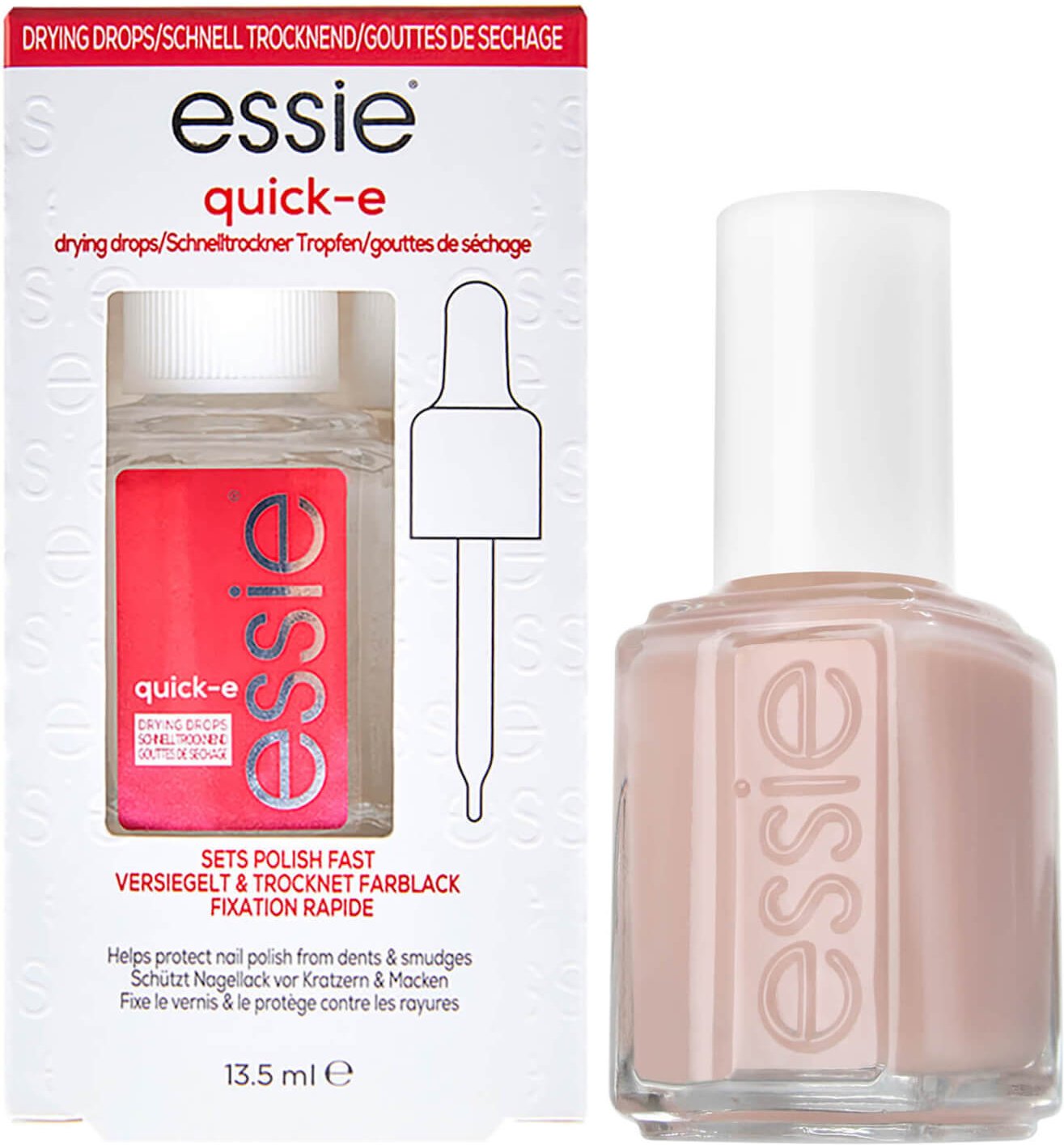Essie Ballet Slippers Pink Nail Polish and Quick Dry Drops Kit