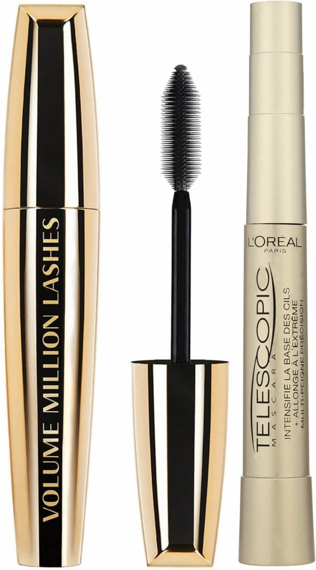 L'Oréal Paris Telescopic Mascara for More Length and Volume and Million Lashes Volume Mascara Bundle