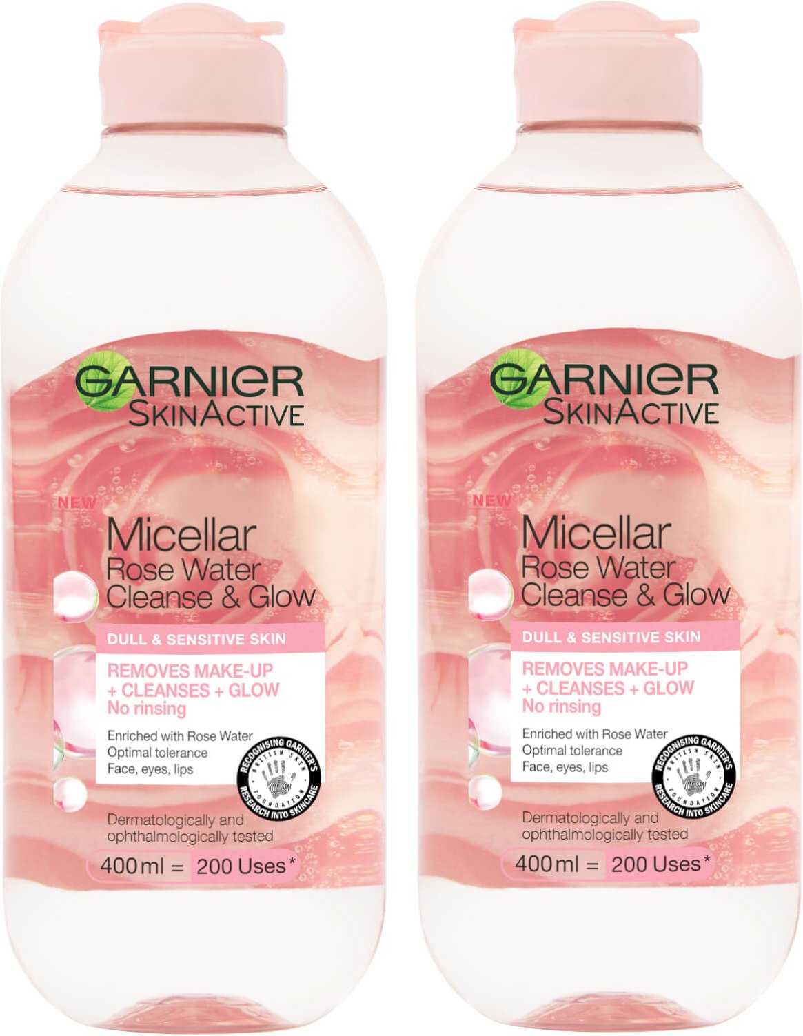 Thumbnail - Garnier Micellar Rose Water Cleanse & Glow 400ml Duo Pack