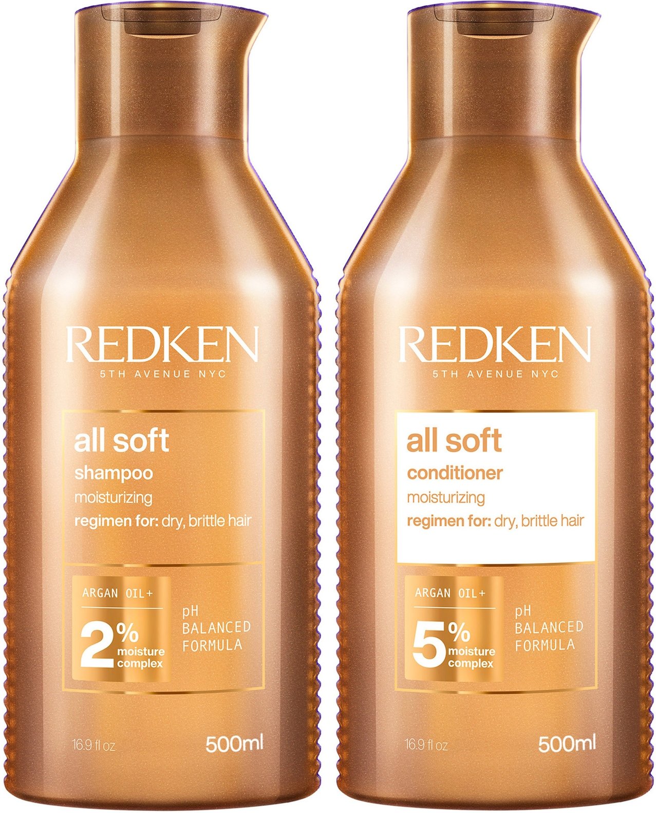Redken All Soft Shampoo and Conditioner Routine for Dry, Brittle Hair 500ml