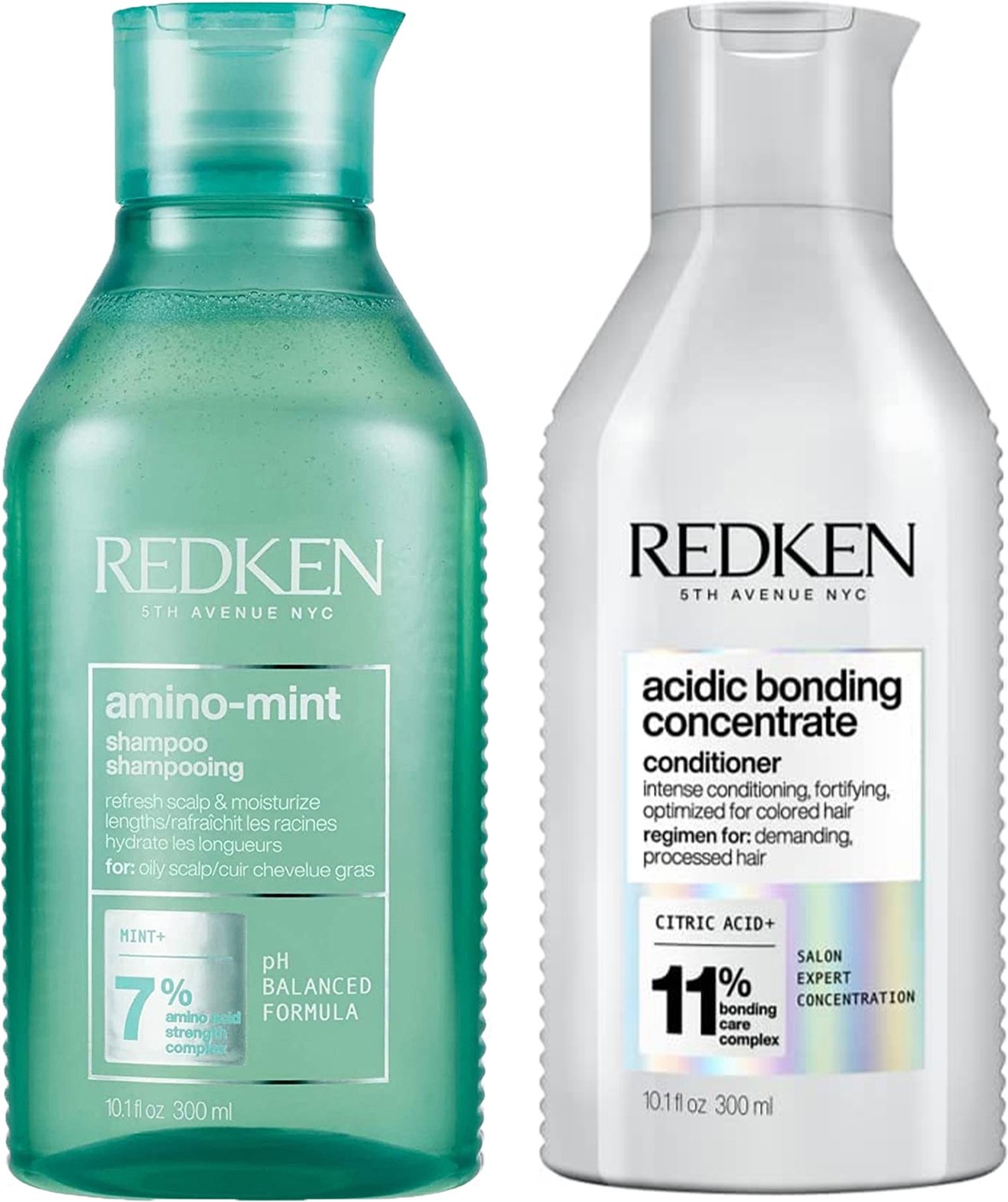 Redken Amino Mint Scalp Cleansing for Greasy Hair Shampoo and Acidic Bonding Concentrate Conditioner Bundle