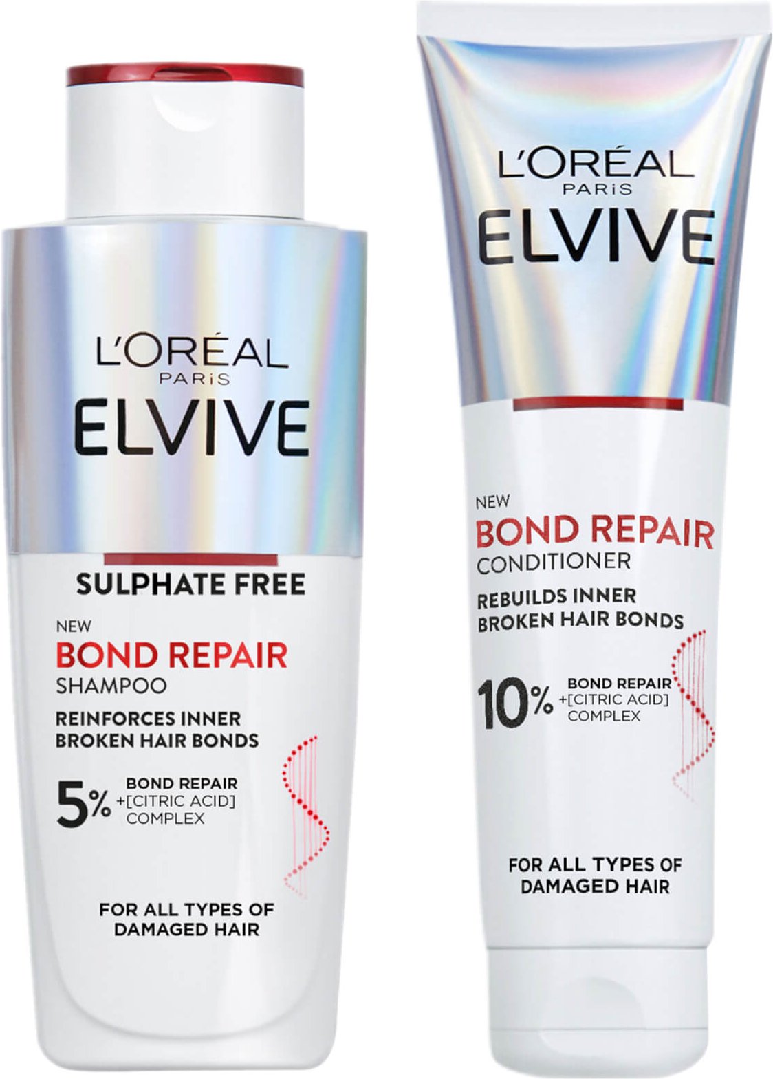 L’Oréal Paris Elvive Bond Repair Shampoo and Conditioner Bundle For Damaged Hair