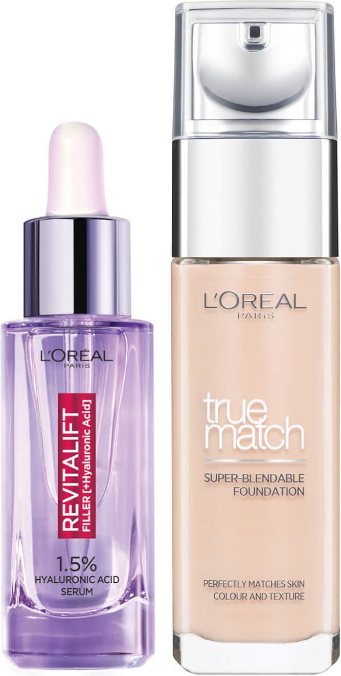 Thumbnail - L'Oreal Paris Hyaluronic Acid Filler Serum und True Match Hyaluronic Acid Foundation Duo (verschiedene Farbtöne) - 2N Va...