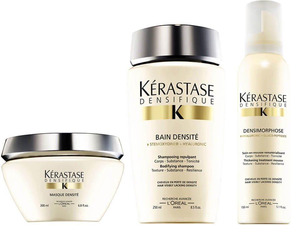 Kérastase Densifique Bain Densité (250ml), Masque Densité (200ml) und Mousse Densimorphose (150ml)