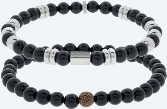 Set Zugarmband 2 teilig Holz+Onyx