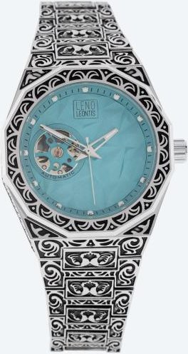 Leno Leontis Automatikuhr "Genua" iceblau