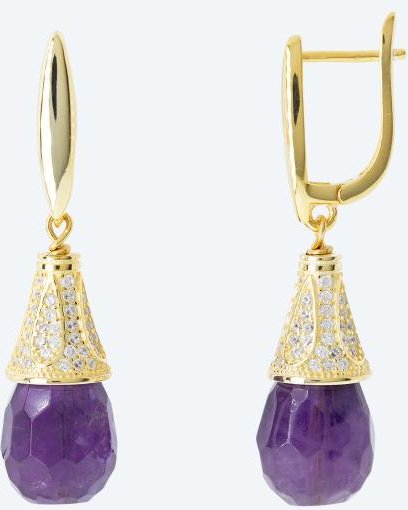 Ohrhänger 925 Silber vergoldet Amethyst