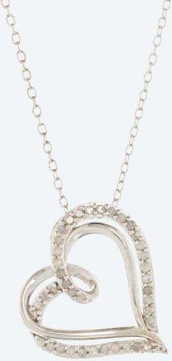 Herzanhänger mit Kette 925 St. Silber Diamanten