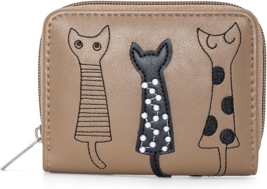 DONNA Damenbörse Katzen braun