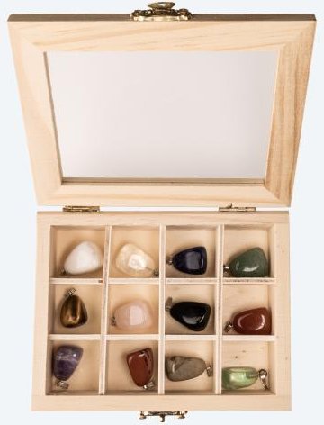 SET Trommelsteinanhänger mit Lederband