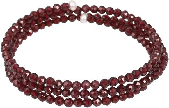 Armreif Granat + Süßwasserzuchtperle
