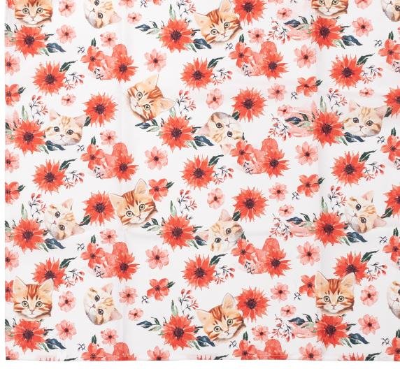 Tischdecke Katze 130x170cm rot