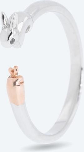 Ring 925 St. Silber bicolor Häschen Zirkonia