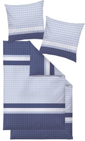 Bugatti Satin-Bettwäsche 4tlg. hellblau streifen