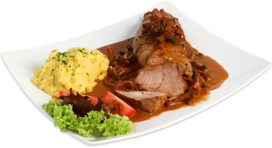 Schweinefilet in Pfifferlingrahmsoße
