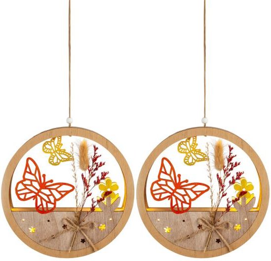 LED-Hängedekoration 2tlg. Schmetterling