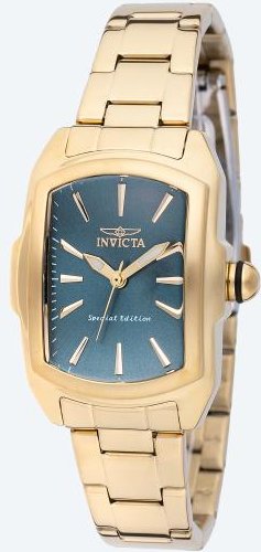 INVICTA Damenuhr "Lupah" goldfarben-blau