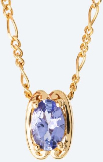 Anhänger mit Kette 925 Silber vergoldet Tansanit