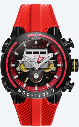 NUBEO Herrenuhr "Deimos Star Trek Chronograph" rot